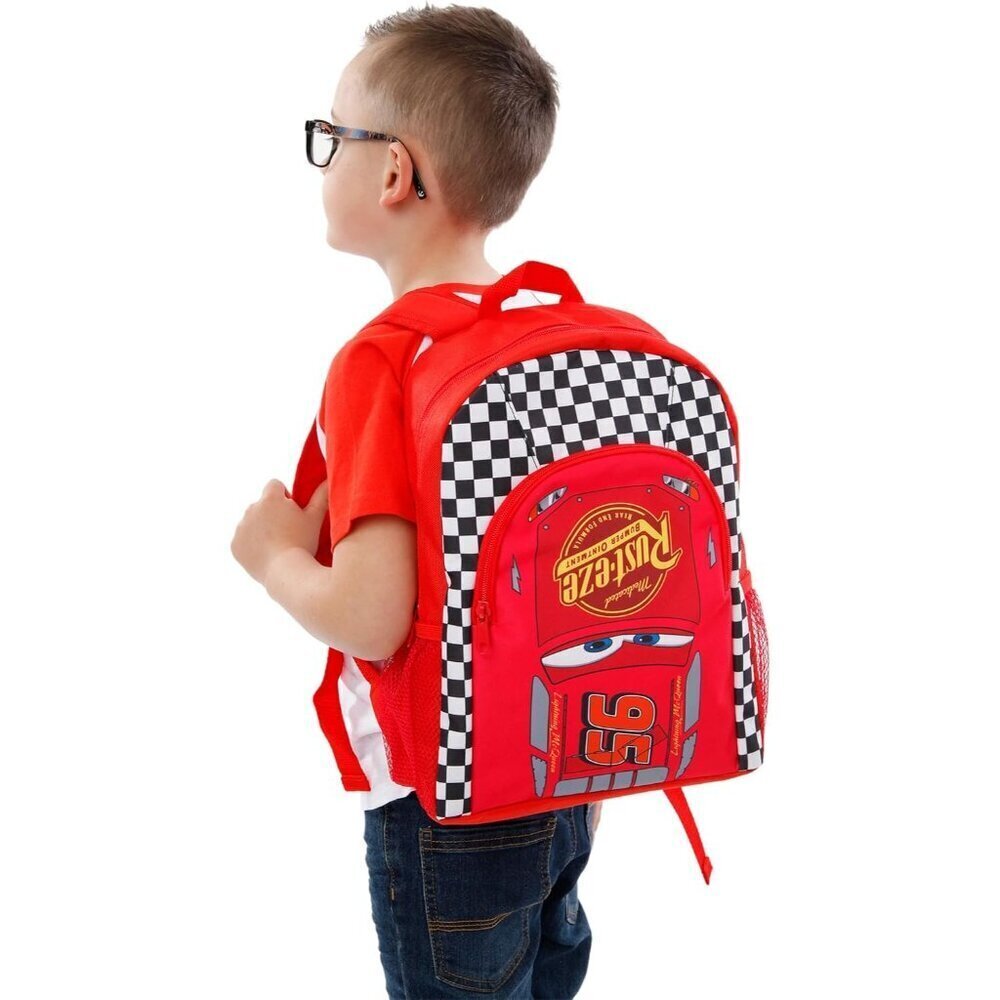🆕 Disney Lightning McQueen School Bag Boys Red Cars Kids Backpack - Picture 2 of 8